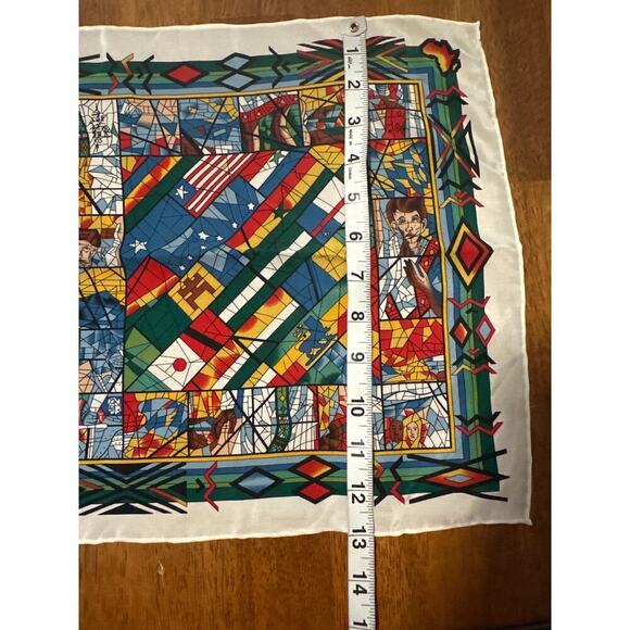 Vintage Harlequin Mondial LTD 100% Silk Tie and pocket handkerchief Artist Tekle - Picture 9 of 9